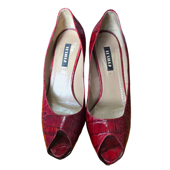 Le Silla red platform snakeskin pumps heels size 9 - Picture 4 of 8